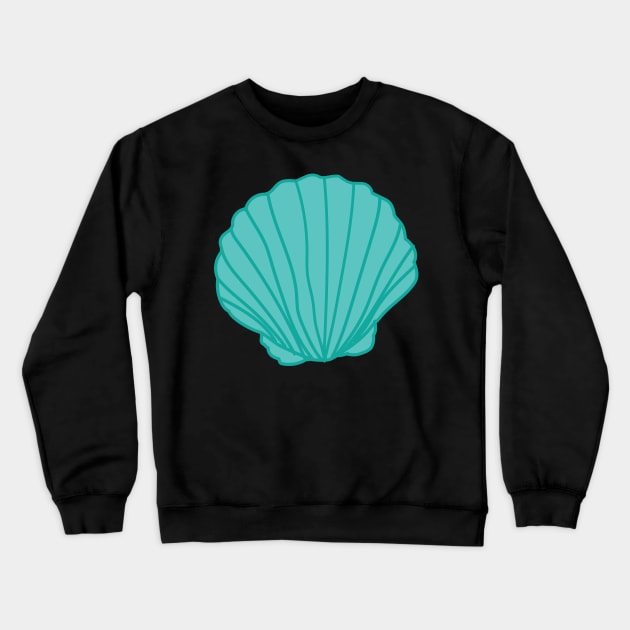 Teal Seashell Crewneck Sweatshirt by courtneylgraben